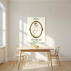One Is Not Amused – Buttermilk Stripe art print, unframed poster, styled in a kitchen