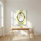 One Is Not Amused – Sage Wash art print, in a white frame, styled in a kitchen