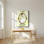 One Is Not Amused – Sage Wash art print, on thick canvas, styled in a kitchen