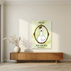One Is Not Amused – Sage Wash art print, unframed poster, styled in a living room