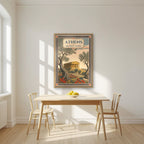 Archaia Agora — Athens art print, in an oak frame, styled in a kitchen
