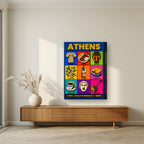 Cradle of Democracy — Athens art print, on thick canvas, styled in a living room