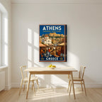 Monastiraki Bazaar — Athens art print, on thick canvas, styled in a kitchen