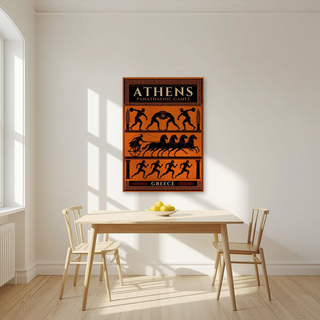 Panathenaia — Athens art print, unframed poster, styled in a kitchen