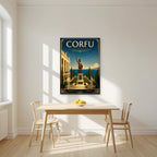 Achilleion — Corfu art print, unframed poster, styled in a kitchen
