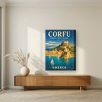 Palaio Frourio — Corfu art print, on thick canvas, styled in a living room