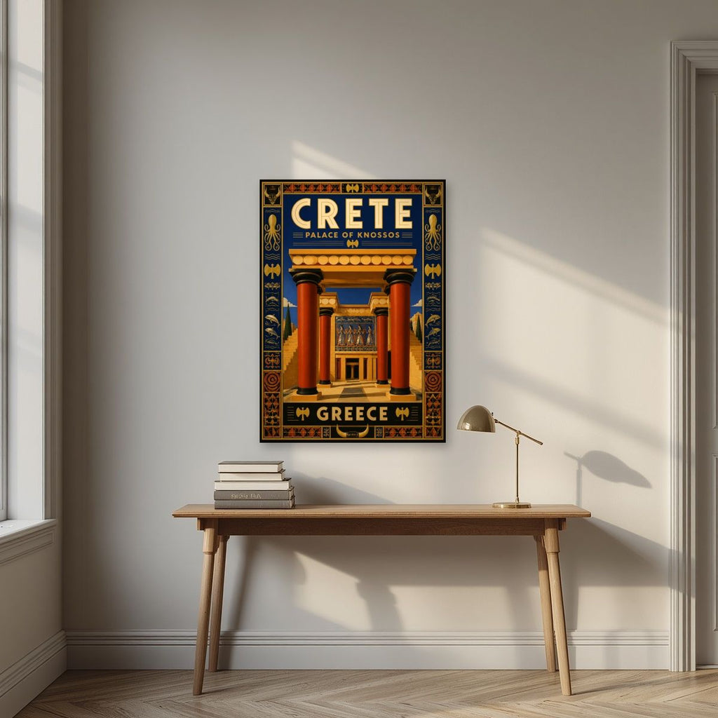 Anaktoro Knossou — Crete art print, unframed poster, styled in a desk