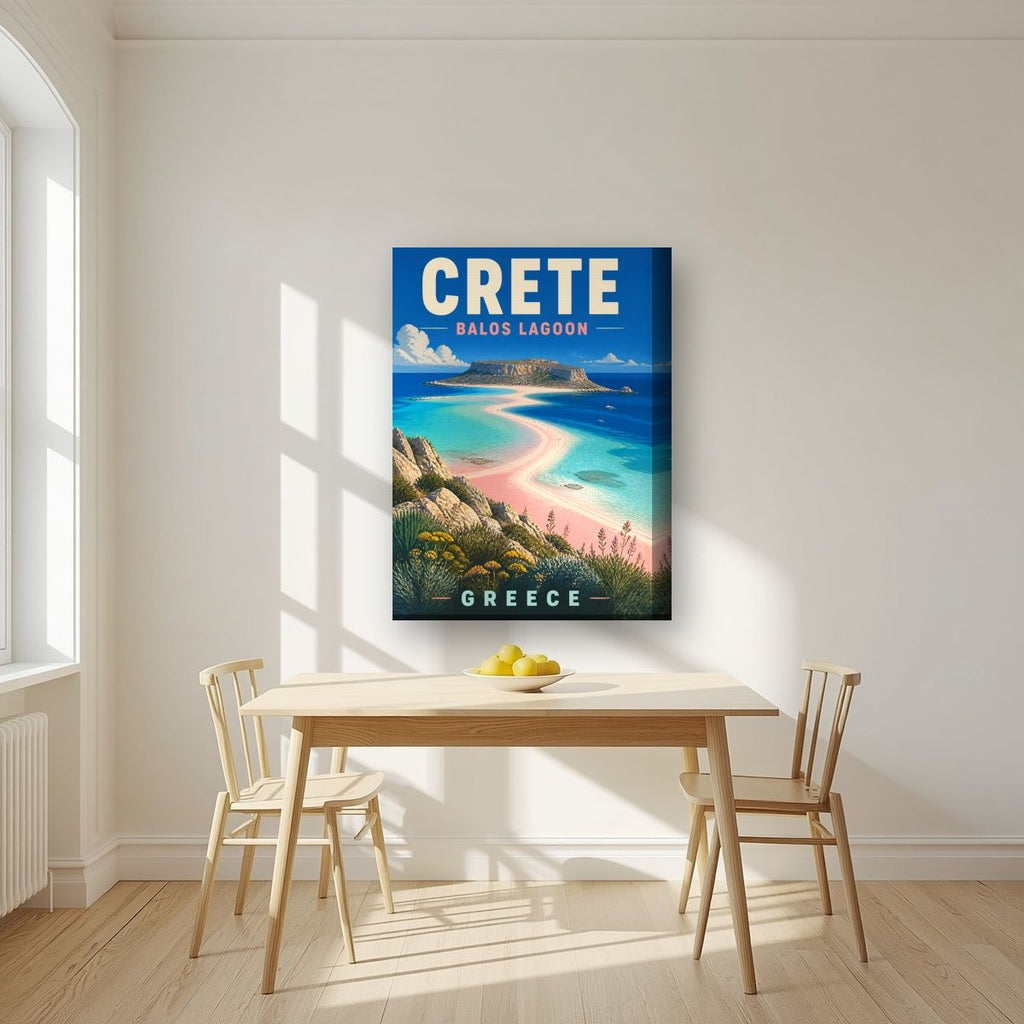 Lagouna Balos — Crete art print, on thick canvas, styled in a kitchen