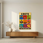 Megalonisos — Crete art print, unframed poster, styled in a living room