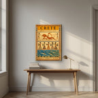 Minoan Frescoes — Crete art print, on slim canvas, styled in a desk