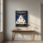 Panagia Paraportiani — Mykonos art print, on thick canvas, styled in a desk