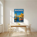 Elafos & Elafina — Rhodes art print, unframed poster, styled in a kitchen