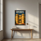 Grand Master's Gate — Rhodes art print, unframed poster, styled in a desk
