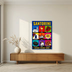 Ennea — Santorini art print, unframed poster, styled in a living room