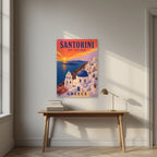 Iliovasilema — Santorini art print, unframed poster, styled in a desk
