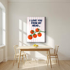 Head To-Matoes – Blossom Stripe on thick canvas in a kitchen