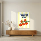 Head To-Matoes – Buttermilk Stripe unframed poster in a living room