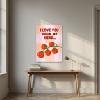 Head To-Matoes – Rose Check unframed poster above a desk