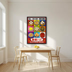 Dim Sum — Hong Kong art print, in a black frame, styled in a kitchen
