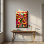 Flower Market Road — Hong Kong art print, on thick canvas, styled in a desk