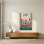 Baby Taj Agra art print on acrylic in a living room
