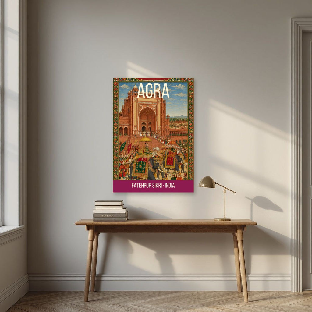 Fatehpur Sikri Agra art print above a desk