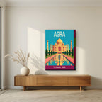 Taj Mahal Agra art print on thick canvas in a living room