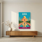 Taj Mahal Agra art print on acrylic in a living room