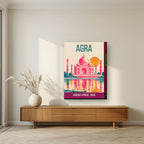 Yamuna Sunrise Agra art print on thick canvas in a living room