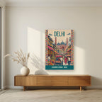 Chandni Chowk Delhi art print on acrylic in a living room