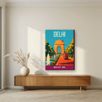 India Gate Delhi art print on slim canvas in a living room