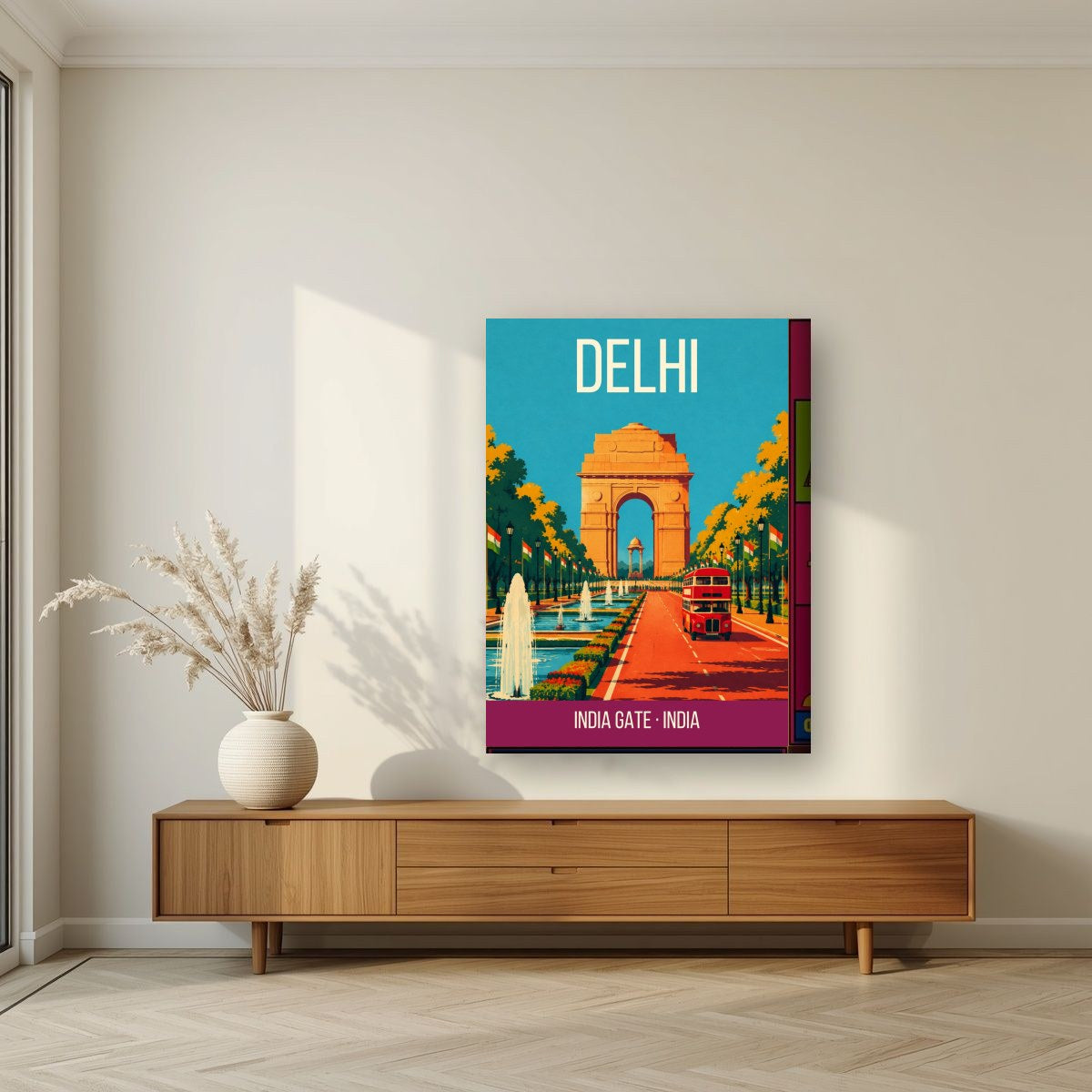 India Gate Delhi art print on thick canvas in a living room
