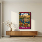 Amber Fort Jaipur art print on slim canvas in a living room