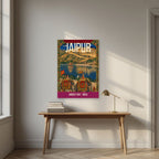 Amber Fort Jaipur art print above a desk