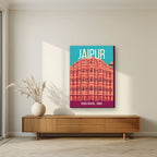 Hawa Mahal Jaipur art print on slim canvas in a living room