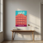 Hawa Mahal Jaipur art print above a desk