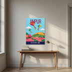 Kite Festival Jaipur art print above a desk
