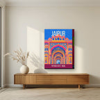 Patrika Gate Jaipur art print on thick canvas in a living room