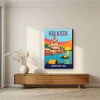 Dakshineswar Kolkata art print on slim canvas in a living room