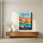 Dakshineswar Kolkata art print on thick canvas in a living room