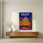 Durga Puja Kolkata art print on thick canvas in a living room