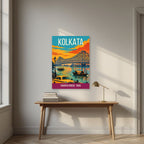Howrah Bridge Kolkata art print above a desk