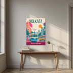 Kolkata Tram art print above a desk
