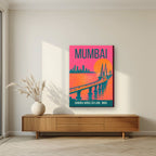 Bandra-Worli Sea Link Mumbai art print on slim canvas in a living room