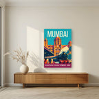 Chhatrapati Shivaji Terminus Mumbai art print on acrylic in a living room