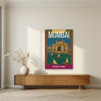Gateway of India Mumbai art print unframed on a living room wall