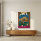 Gateway of India Mumbai art print on slim canvas in a living room