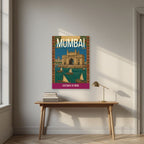 Gateway of India Mumbai art print above a desk
