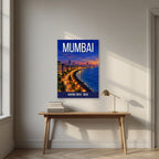 Marine Drive Mumbai art print above a desk