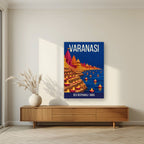 Dev Deepawali Varanasi art print on acrylic in a living room